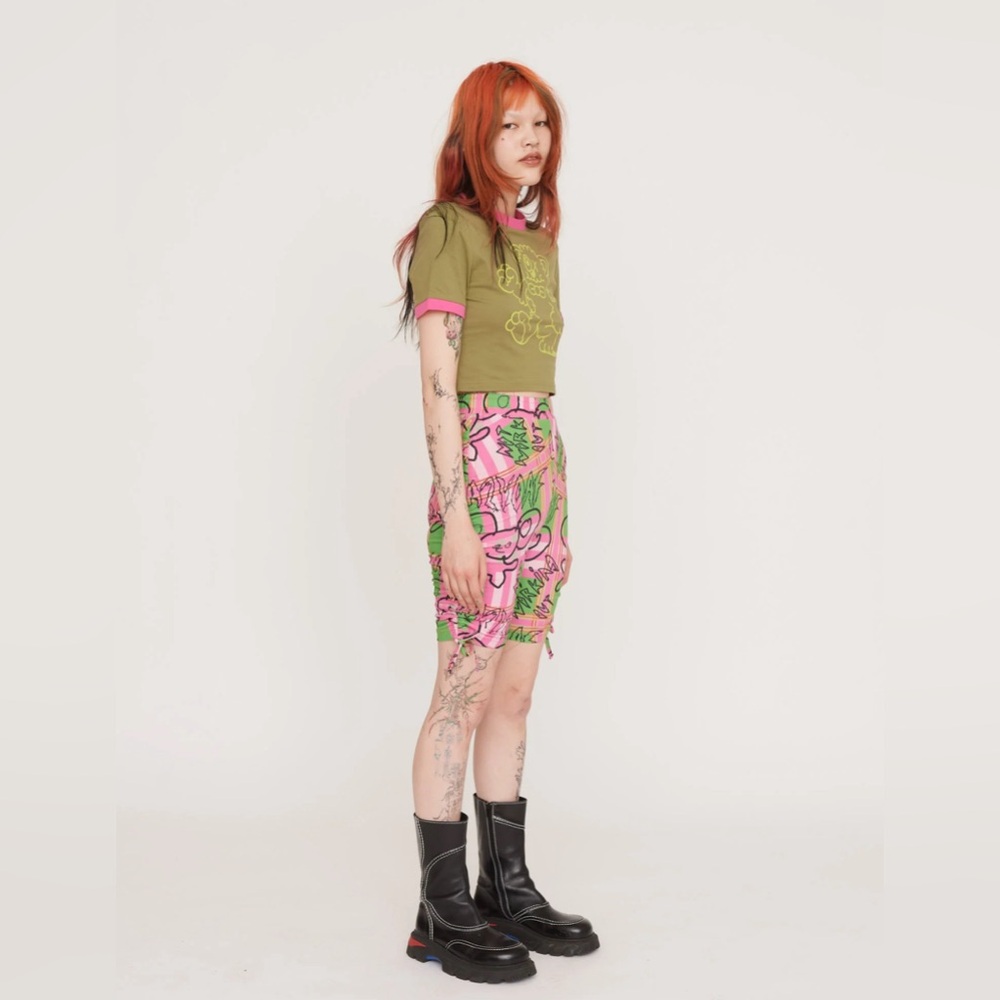 Lazy Oaf Not Working Out Rouched Cycling Shorts U… - image 3
